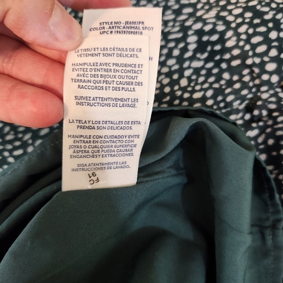 Joie Dress Artic Animal Spot Lined Hunter Green, sz XXL Plus Size - Picture 11 of 11